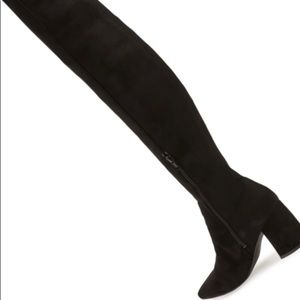 Steve Madden Pointed Toe Over the Knee Black Stretch Boot